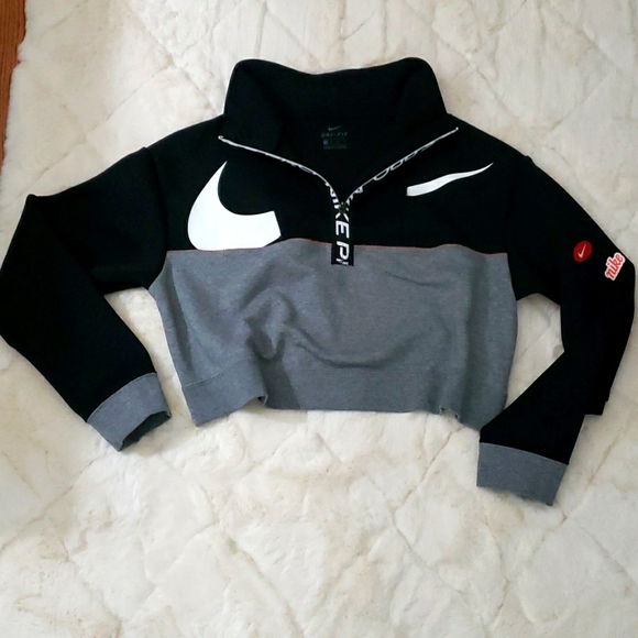 Nike Tops - Nike Pro half zip cropped sweatshirt